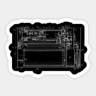 Driving and supporting means for high speed printing drum Vintage Patent Hand Drawing Sticker